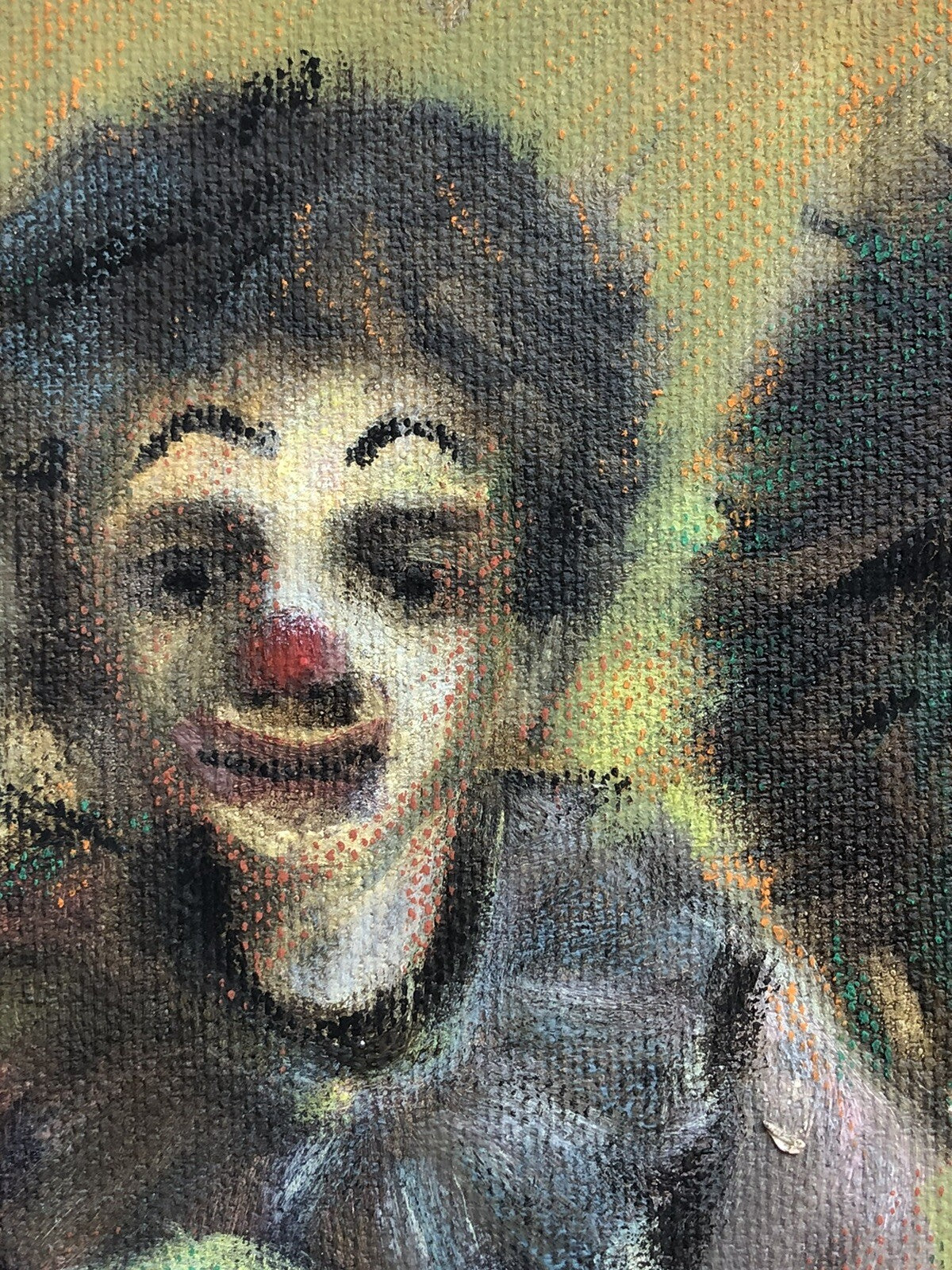 Quadro vintage -Pagliacci- dipinto a olio su tela