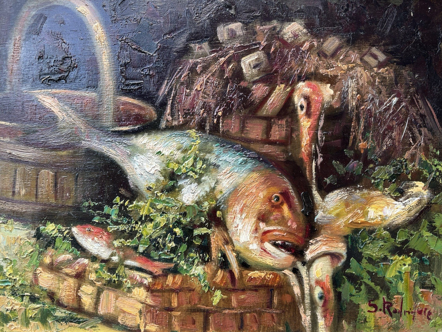 Quadro -Pesci- Salvatore Rodriquez dipinto a olio