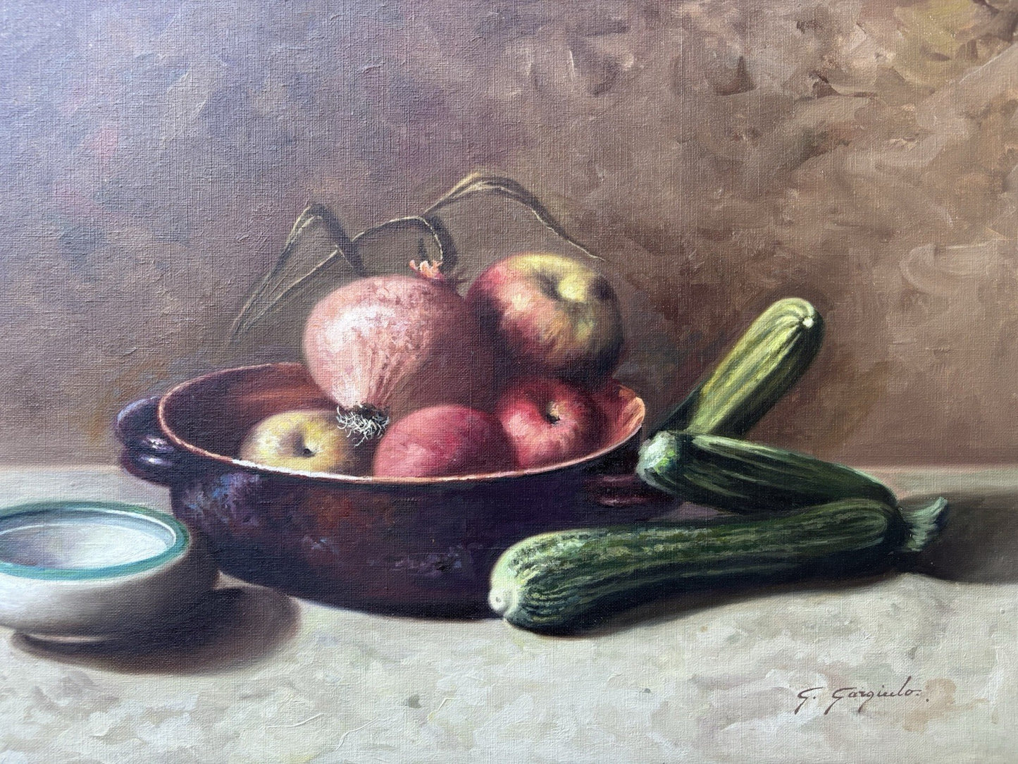 Quadro -Natura Morta- Giuseppe Gargiulo dipinto a olio su tela