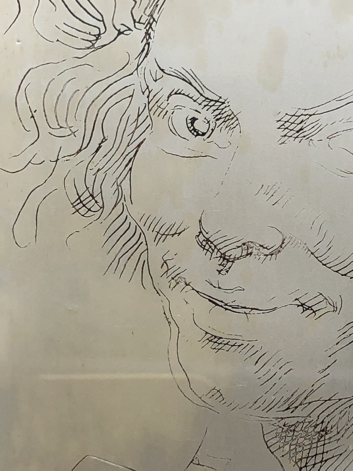 Quadro Vintage, Incisione Serigrafia Su Lastra In Argento 925 Pietro Annigoni