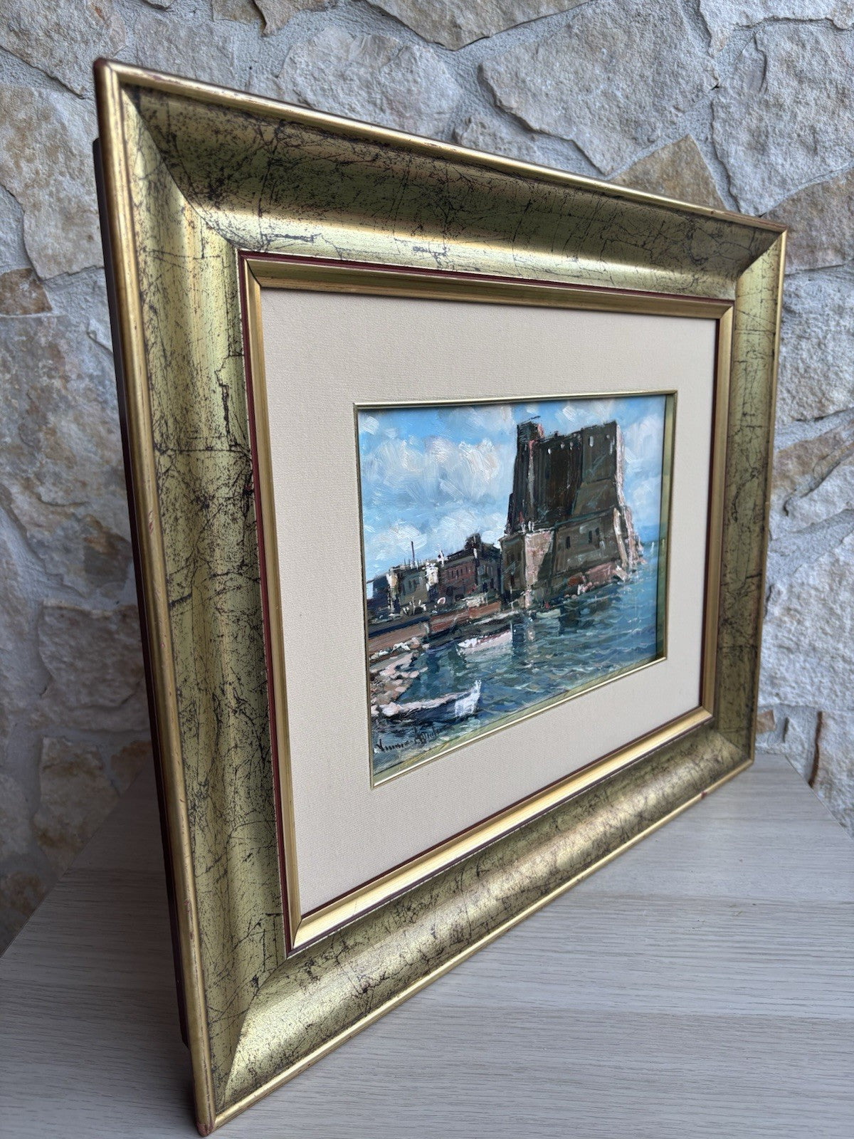 Quadro -Castel Dell’Ovo- Vincenzo Aprile dipinto a olio