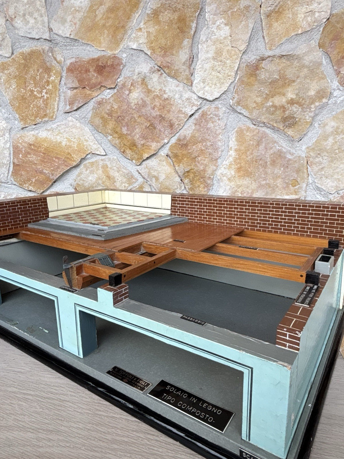 Modello Architettonico Vintage In Legno- V.Toffoli E Figli