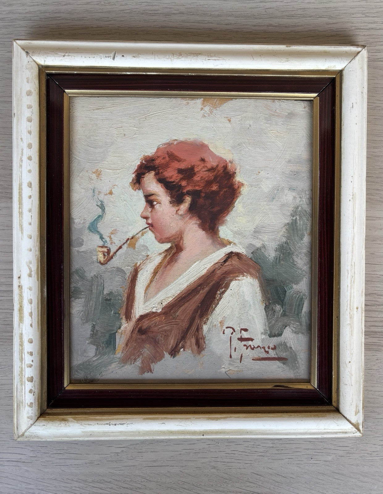 Coppia quadri -Figure- Francesco Pecoraro dipinti a olio
