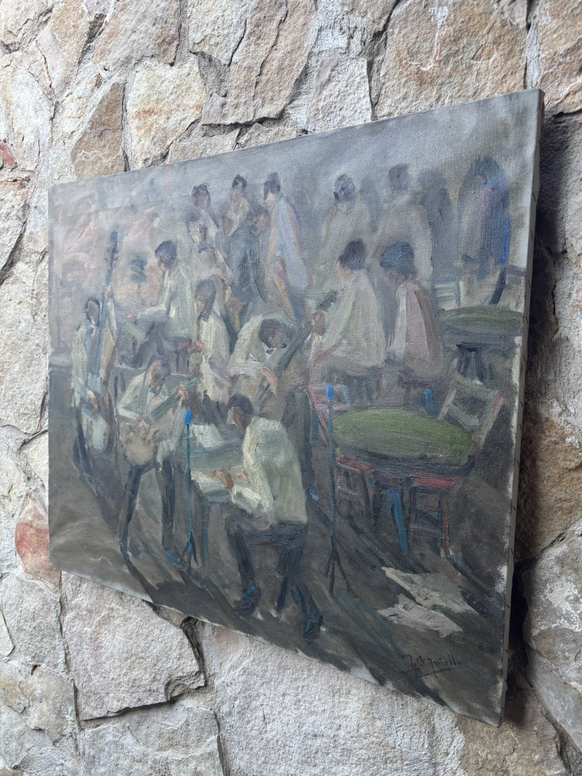 Quadro -Musicisti- Michele D’Aniello dipinto a olio su tela
