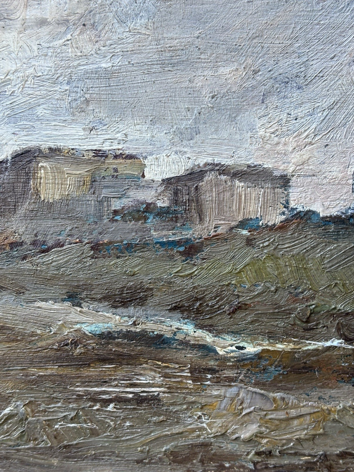 Quadro antico -Paesaggio- Ermete Liguori dipinto a olio su tavoletta