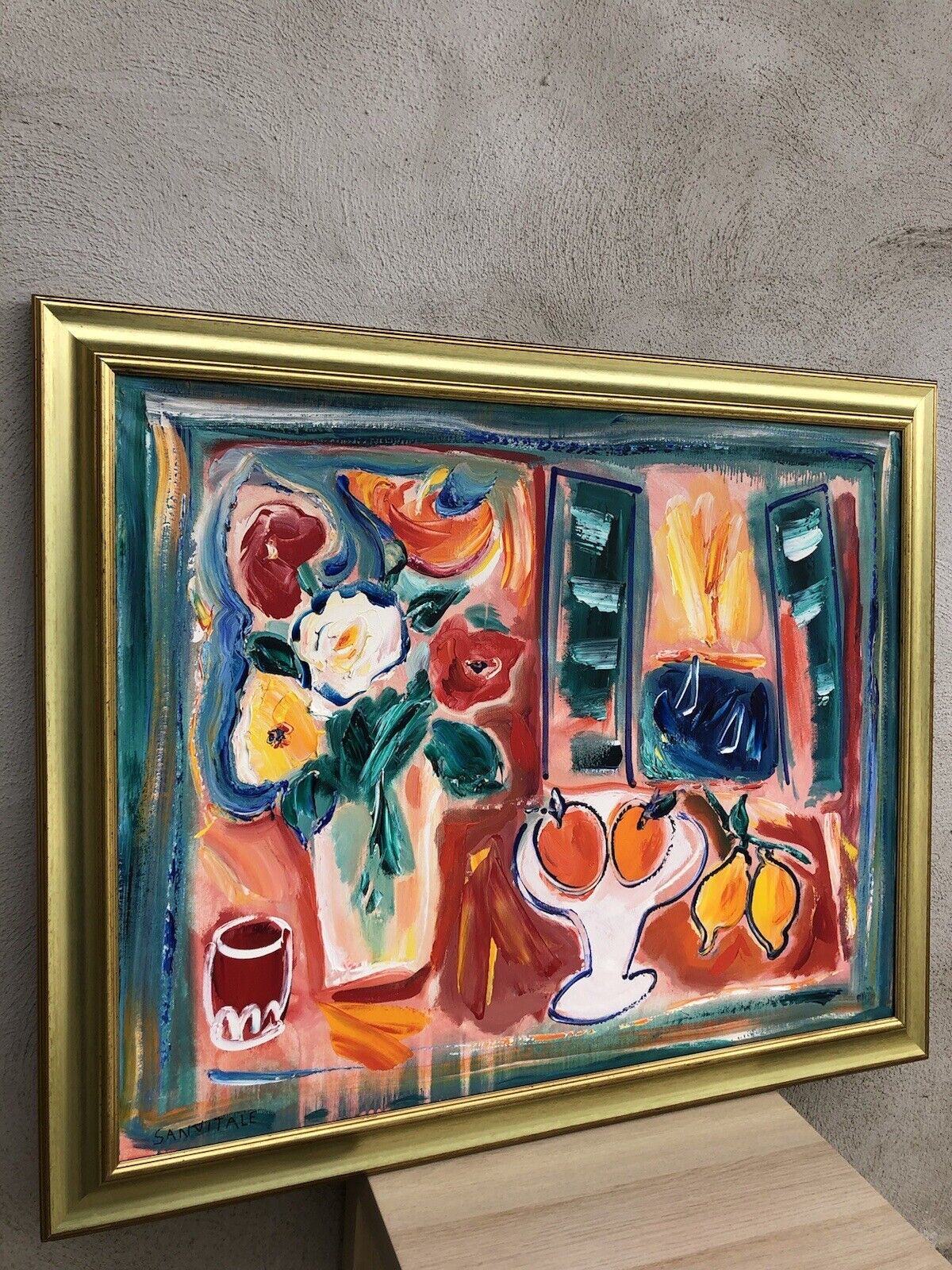 Quadro vintage -Natura Morta- dipinto a olio su tela
