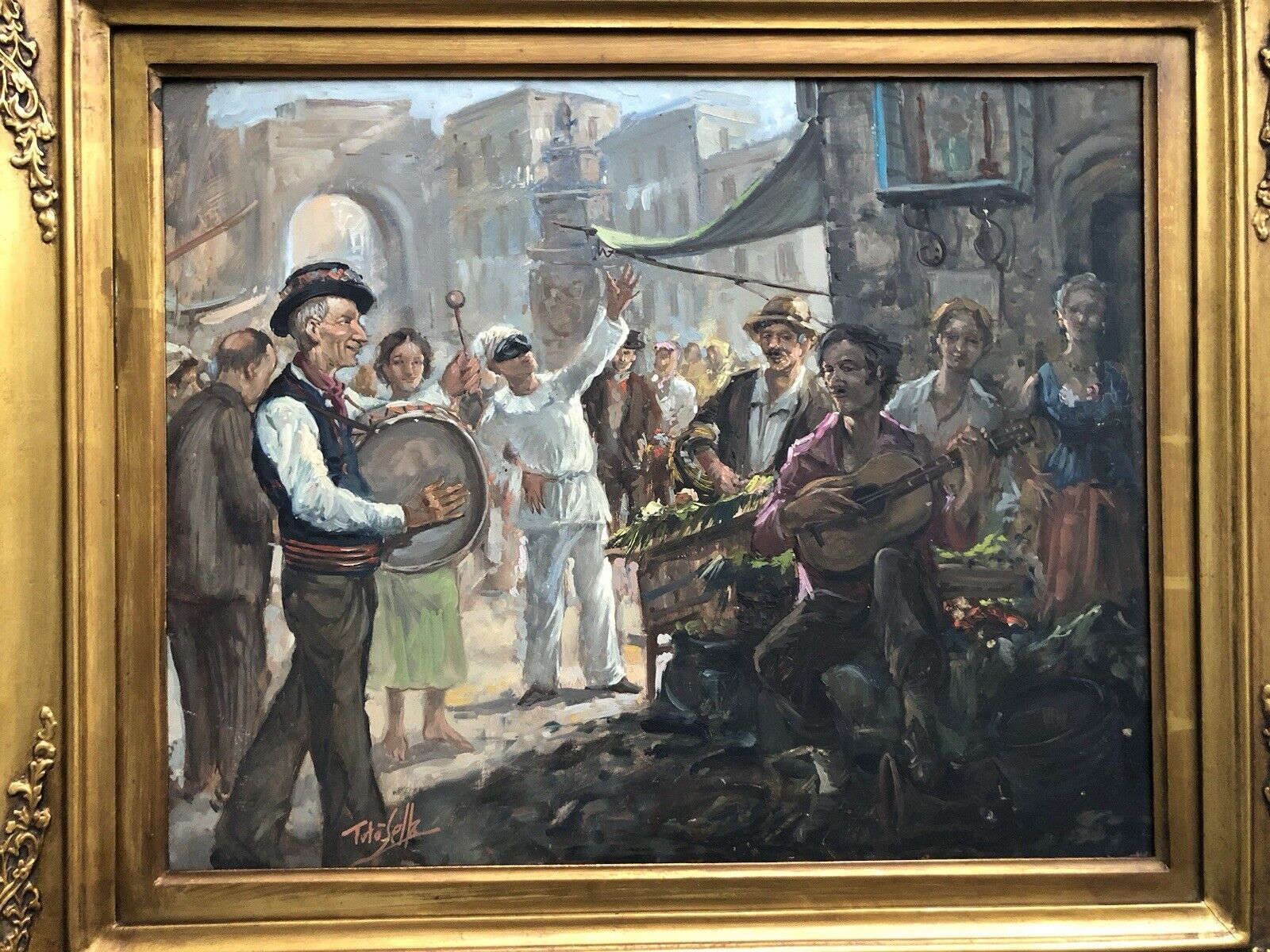 Quadro -Scena Allegorica Napoletana- dipinto a olio