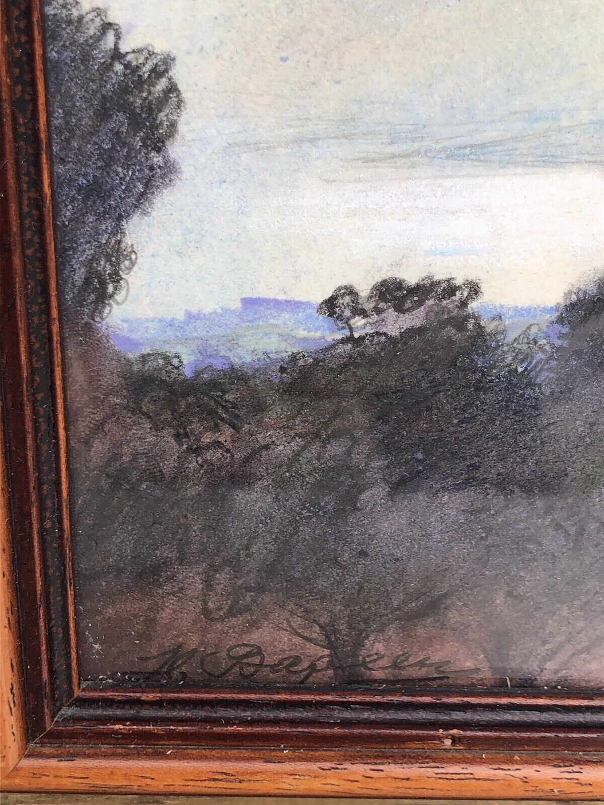 Quadro vintage -Veduta Panoramica- tecnica mista su carta