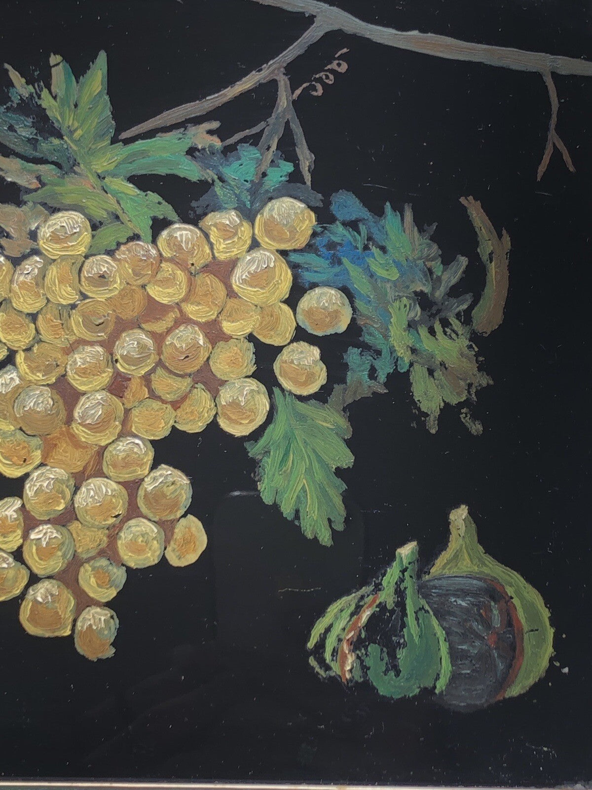 Quadro vintage mattonella dipinta a olio su ceramica F.Marazzi Sassuolo