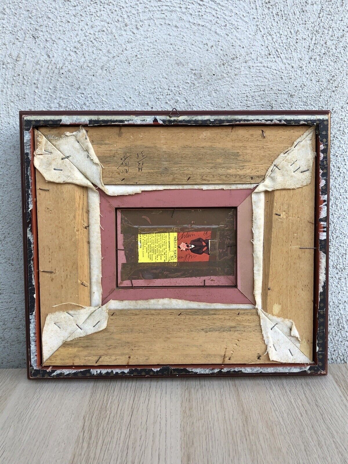 Quadro vintage -Paesaggio- dipinto a tempera su cartoncino