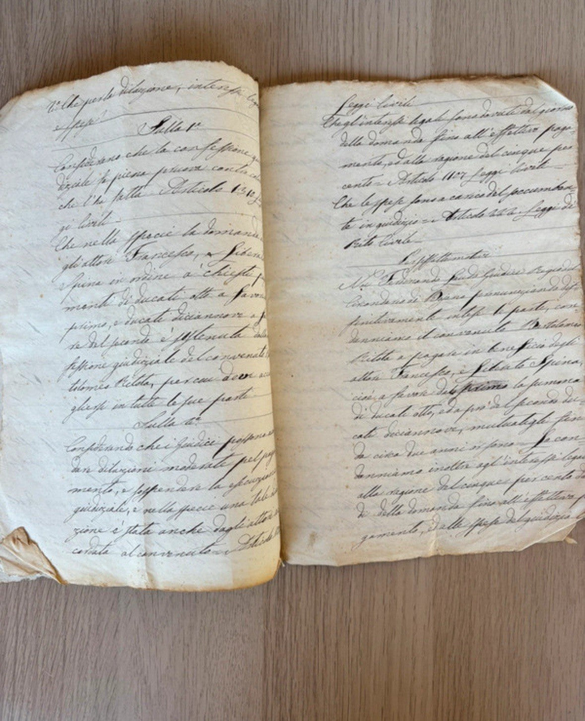 Manoscritti Antichi, Documenti 1800 Con Timbri Del Regno Delle Due Sicilie