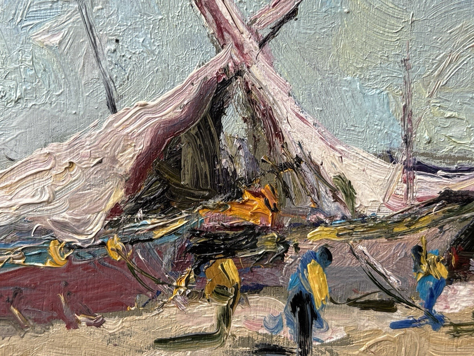 Quadro -Barche A Riposo- Rocco Carvelli- dipinto a olio