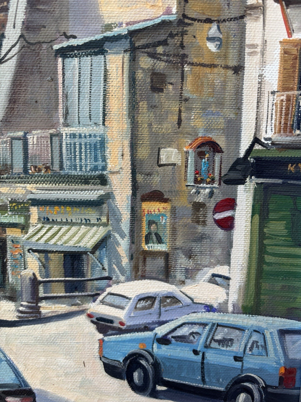 Quadro -Napoli, Montesanto- dipinto a olio su tela