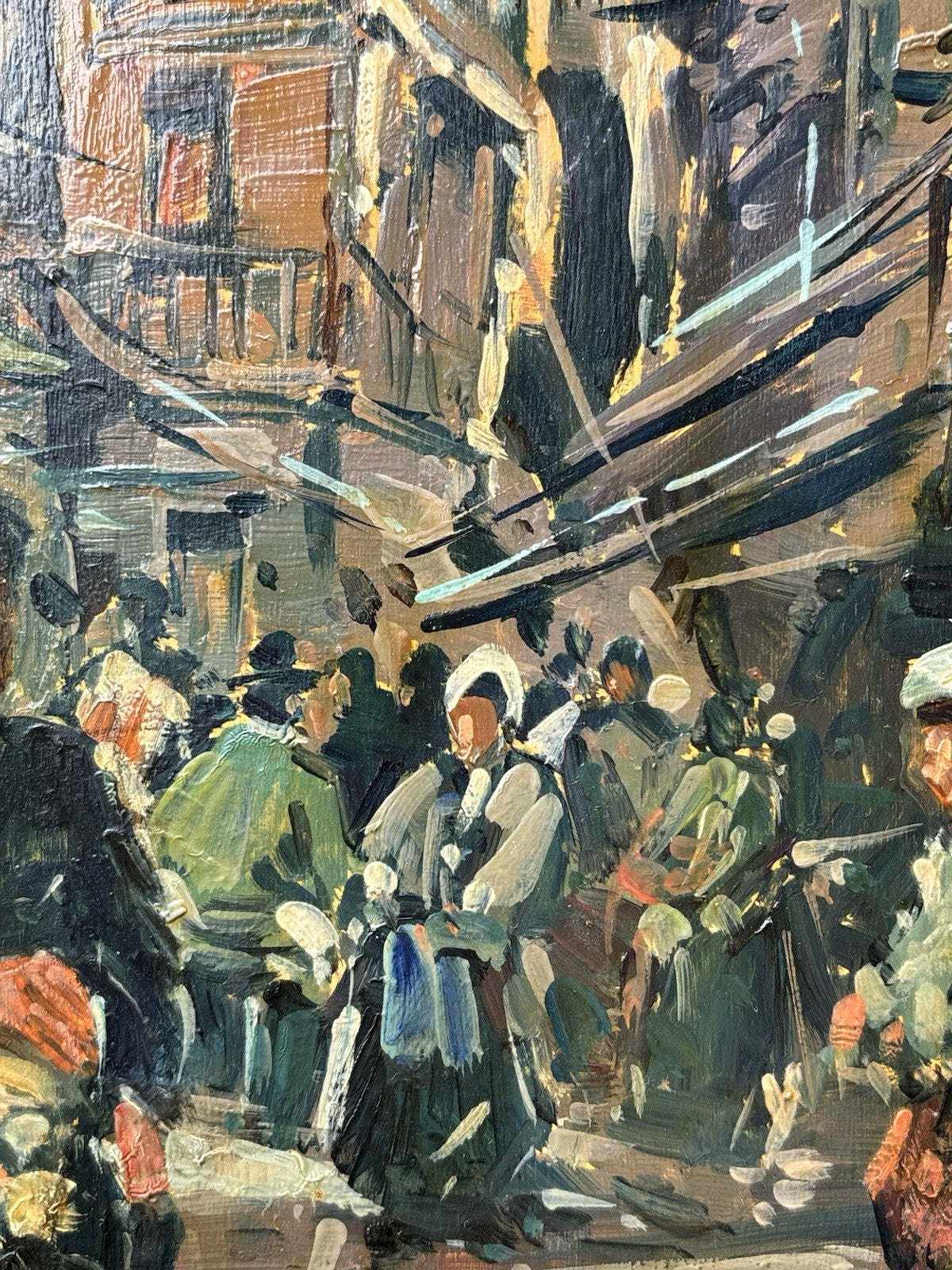 Quadro -Mercato Napoli- Vincenzo Aprile dipinto a olio