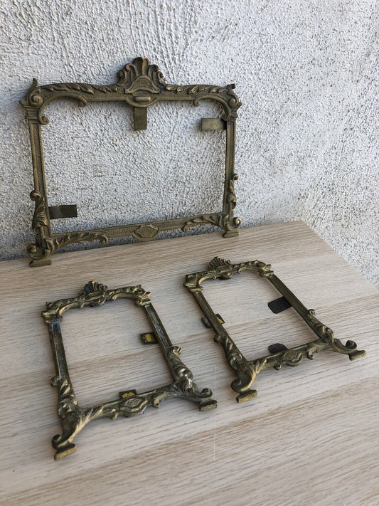 Tris Di Cornici Vintage In Ottone