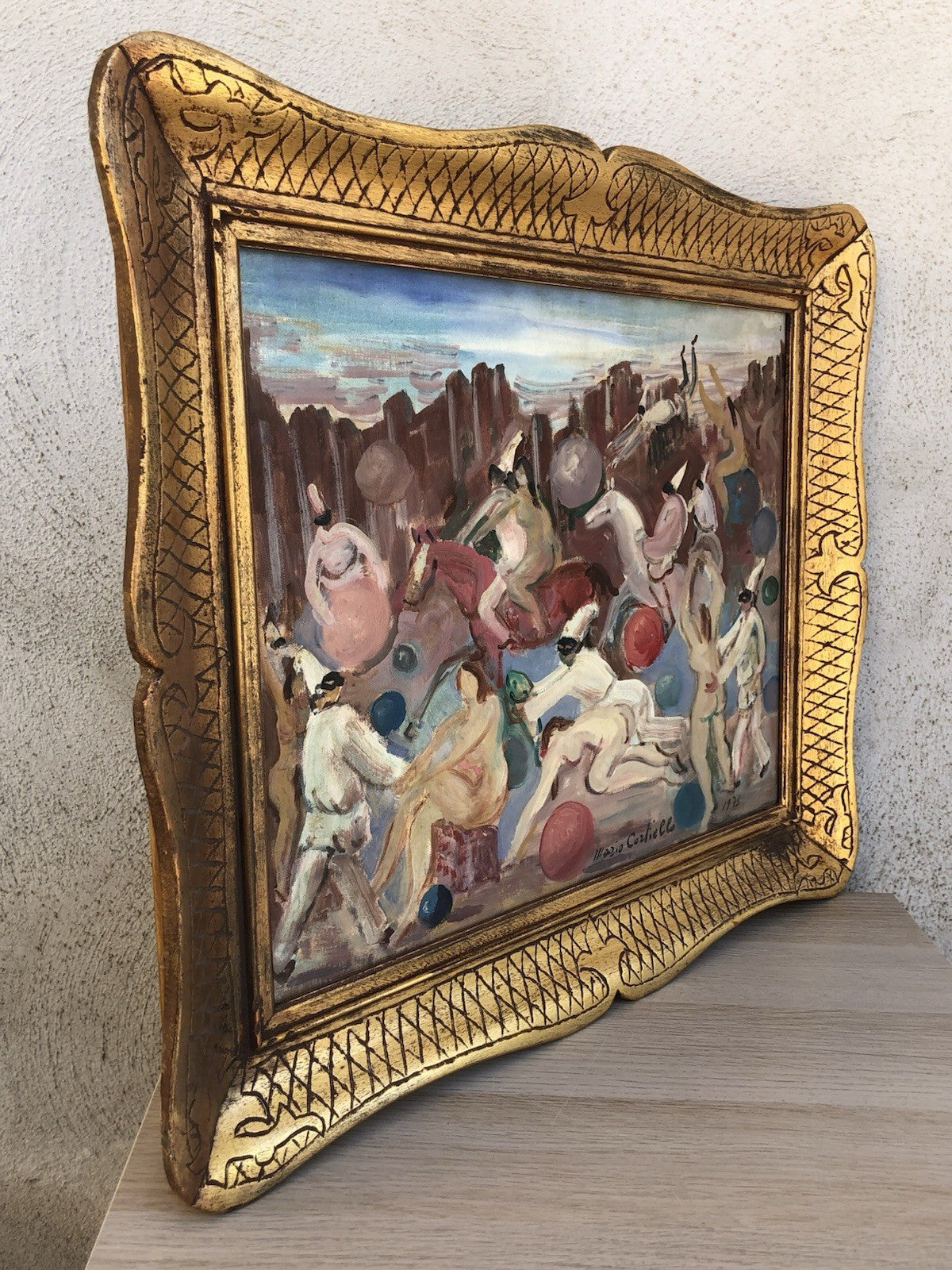 Quadro -Pulcinella- Mario Cortiello dipinto a olio su tela