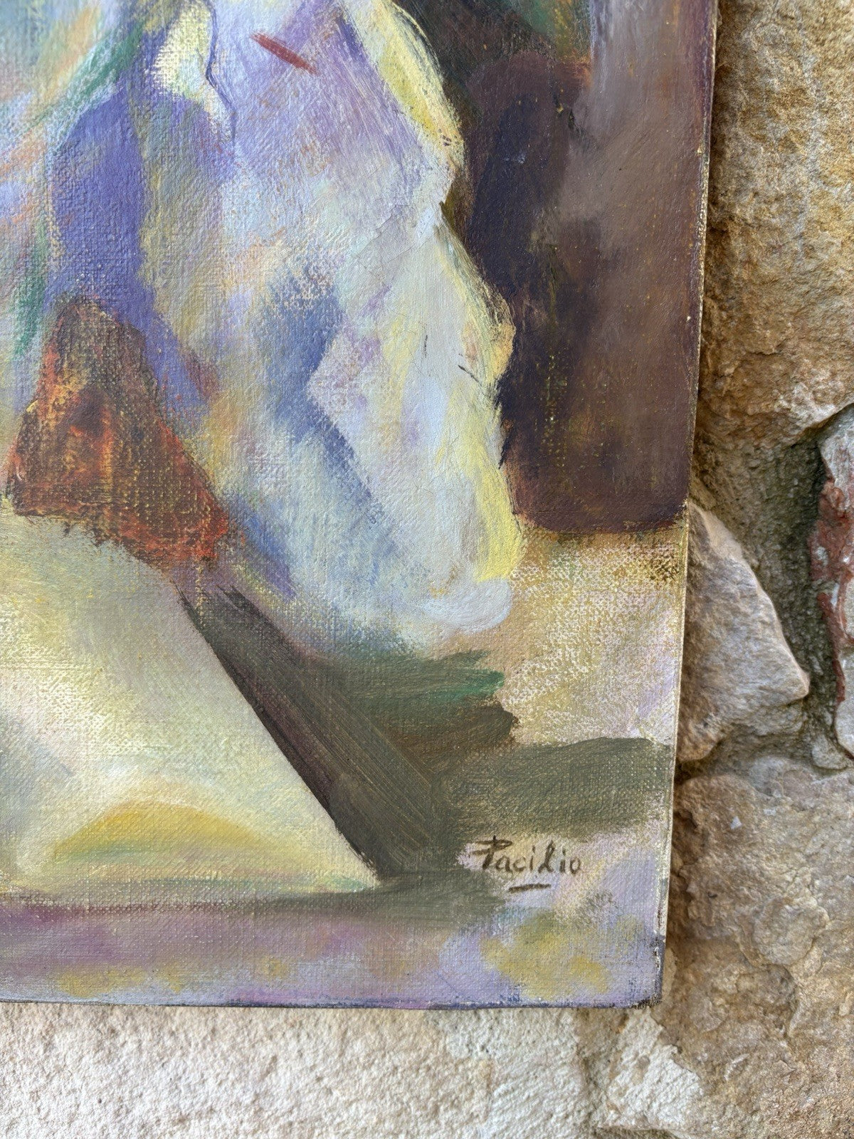 Quadro -Donna In Lettura- dipinto a olio su tela