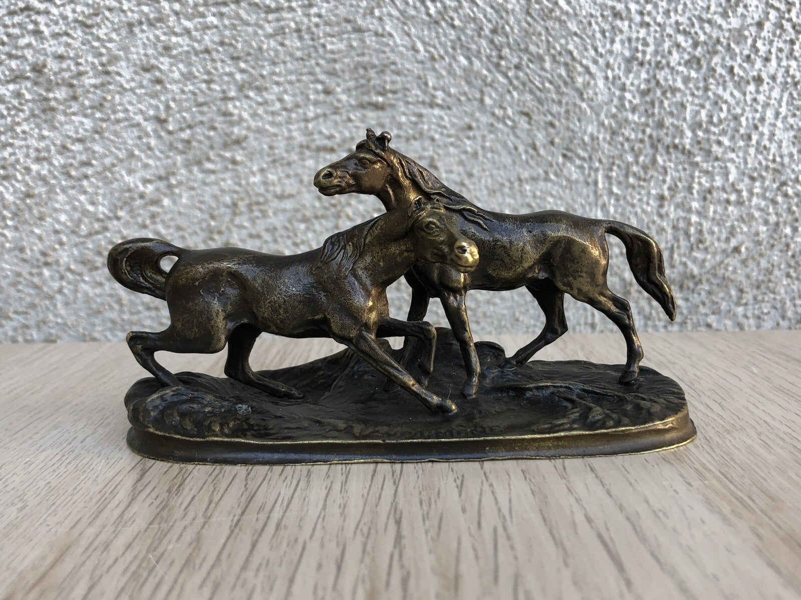 Scultura Vintage Francese -Cavalli- In Bronzo P.J.Méne