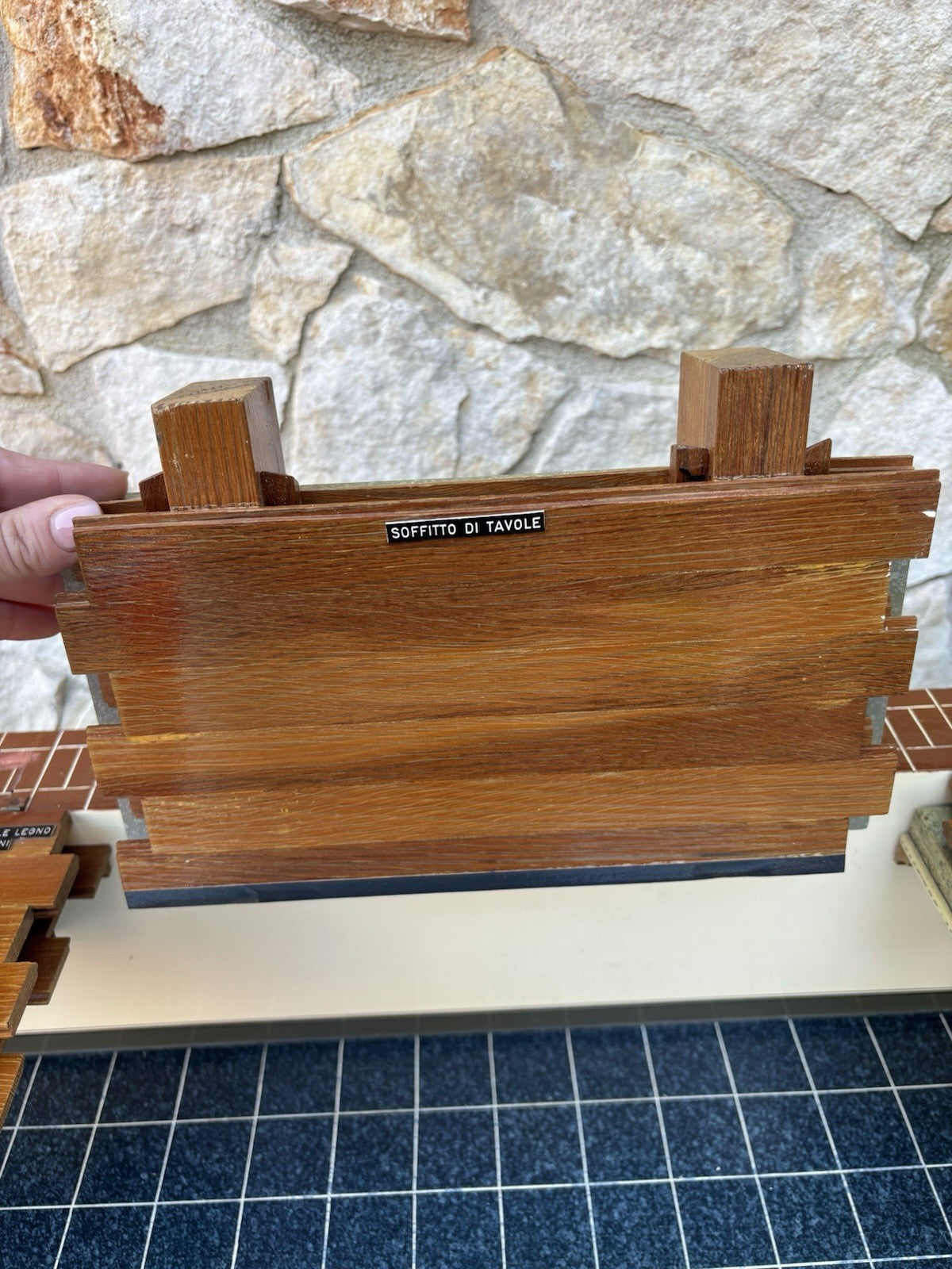 Modello Architettonico E Didattico Vintage In Legno-Toffoli E Figli-