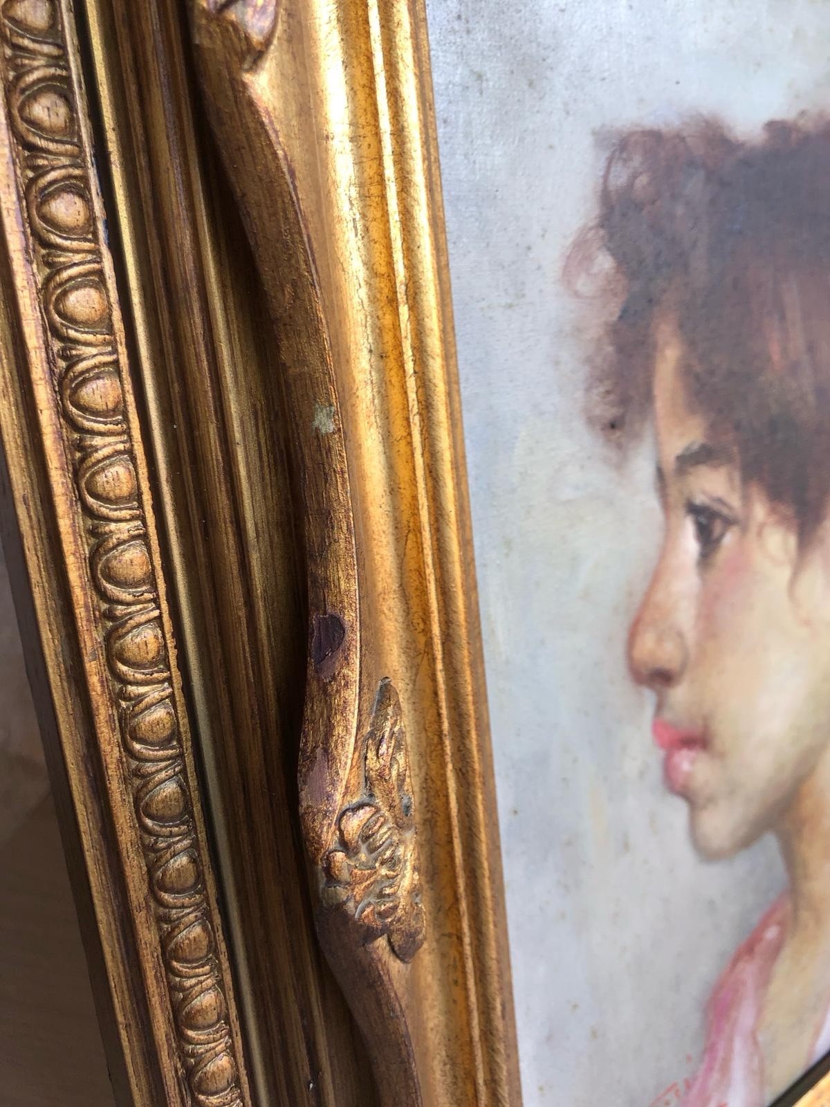 Quadro -Profilo Di Donna- Giovanni Pane dipinto a olio su tela