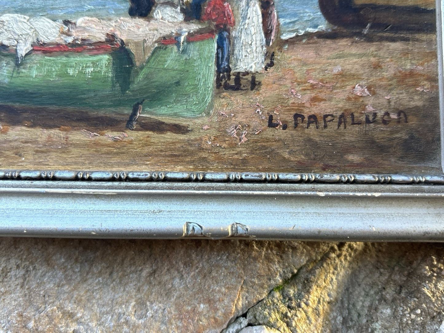 Coppia quadri miniature -Marine- Luca Papaluca- dipinti a olio su tavoletta