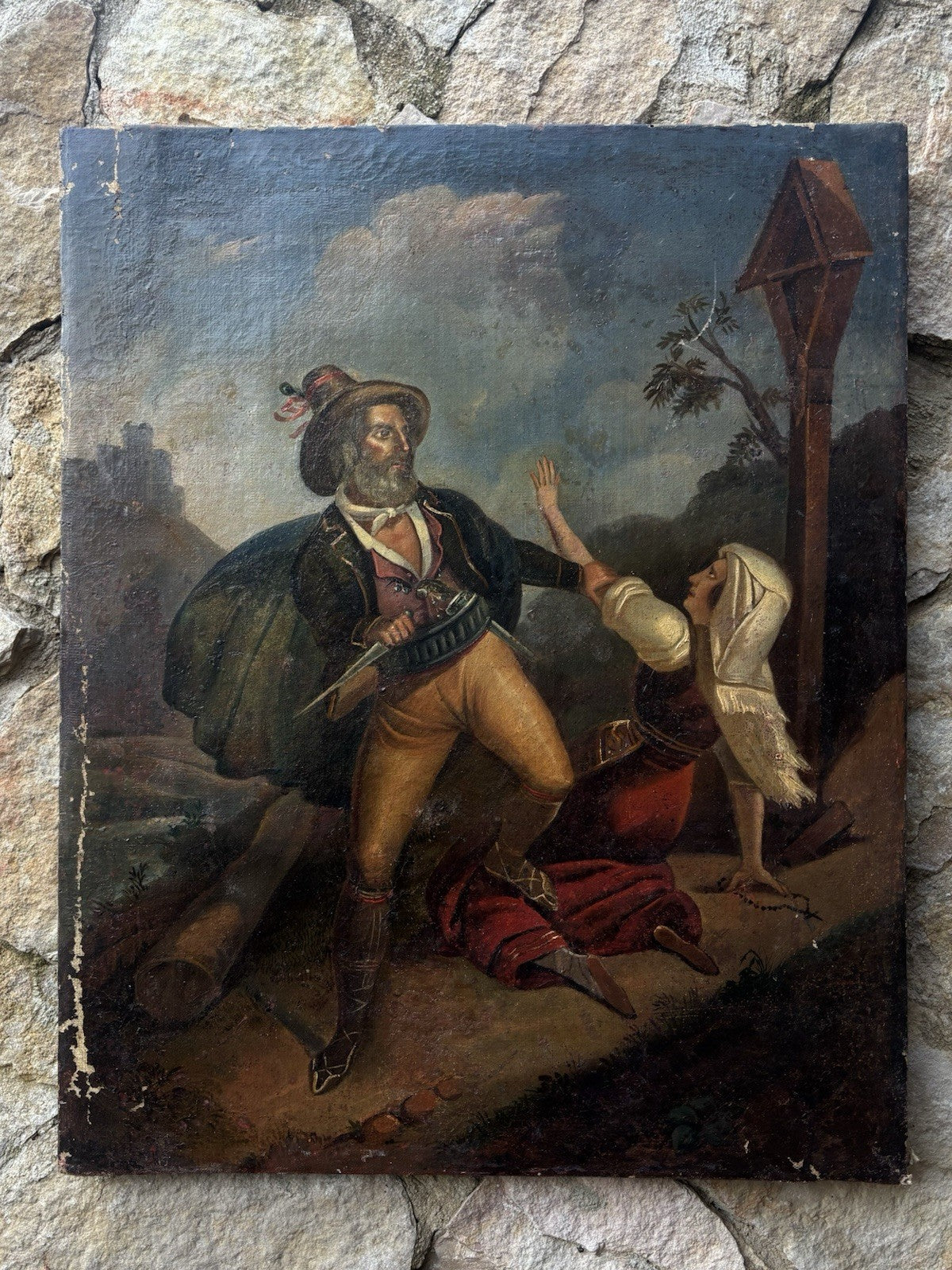 Quadro antico -Brigante- dipinto a olio su tela
