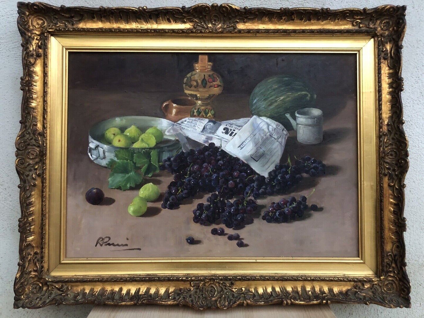 Quadro vintage -Natura Morta- dipinto a olio su tela