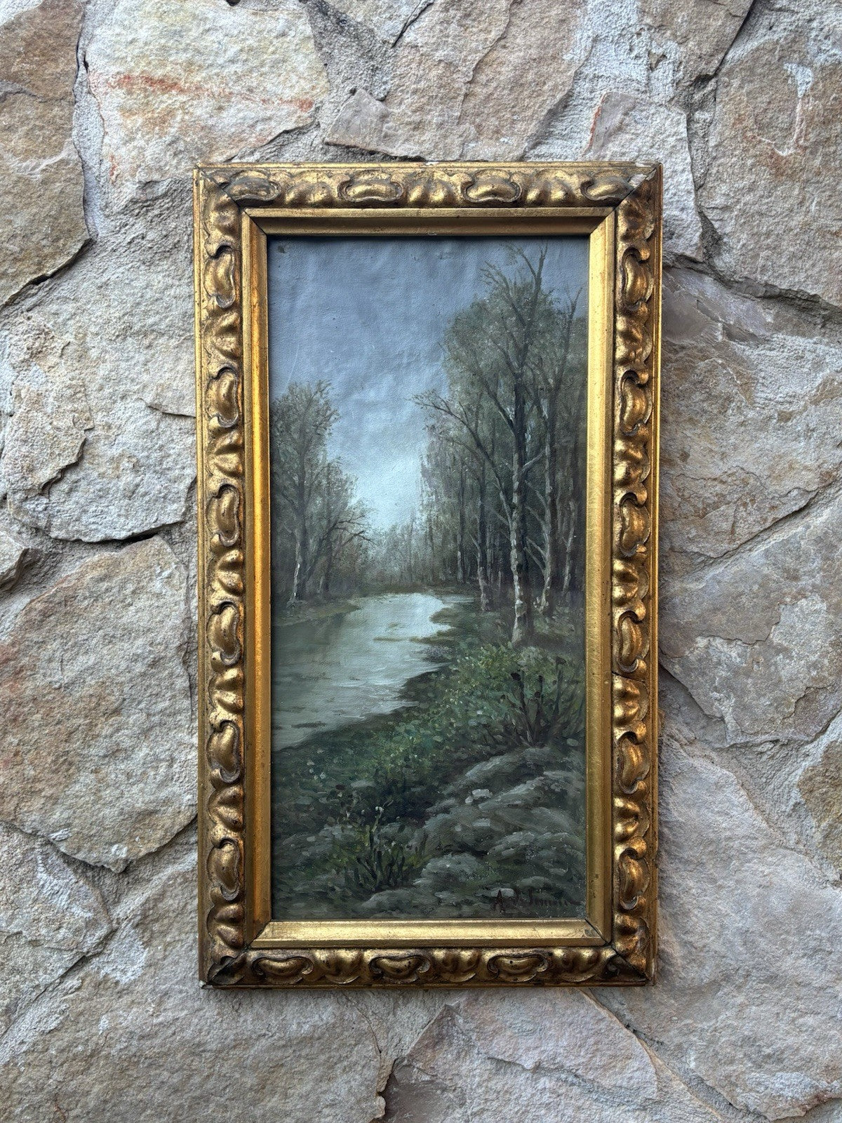 Coppia di quadri antichi -Paesaggi- dipinti a olio