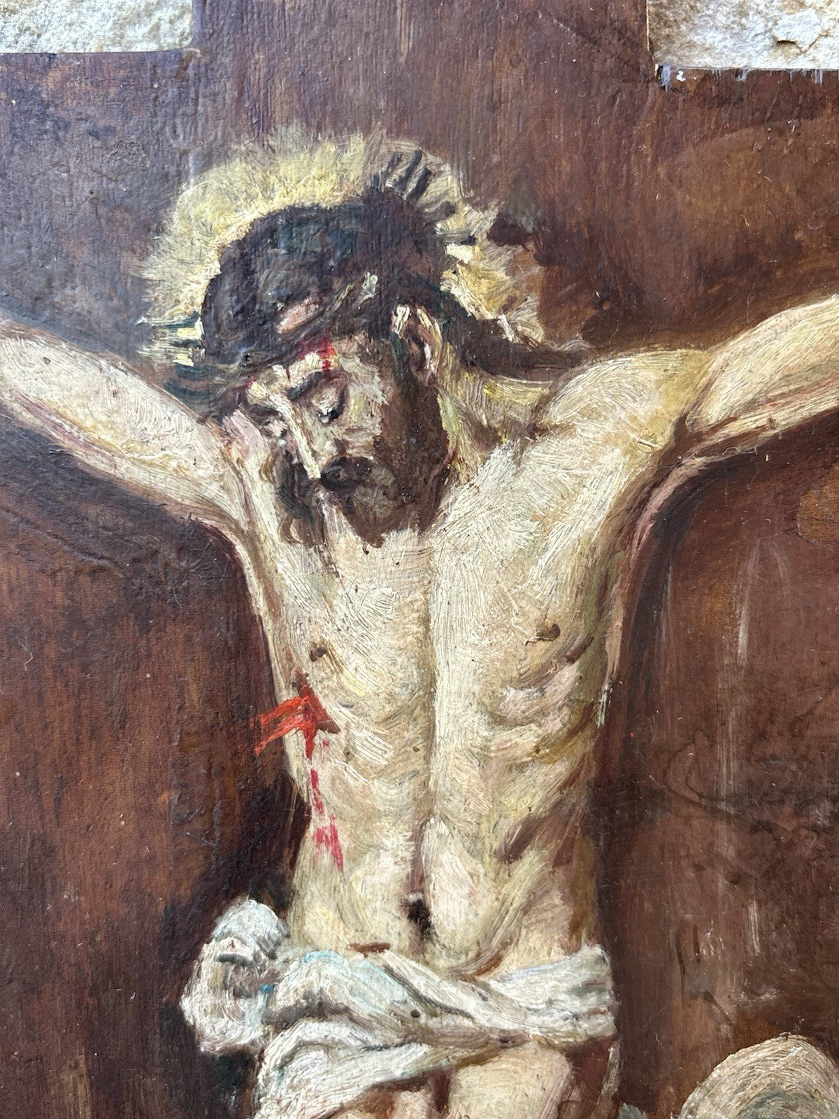 Quadro Vintage, Dipinto A Olio Su Legno