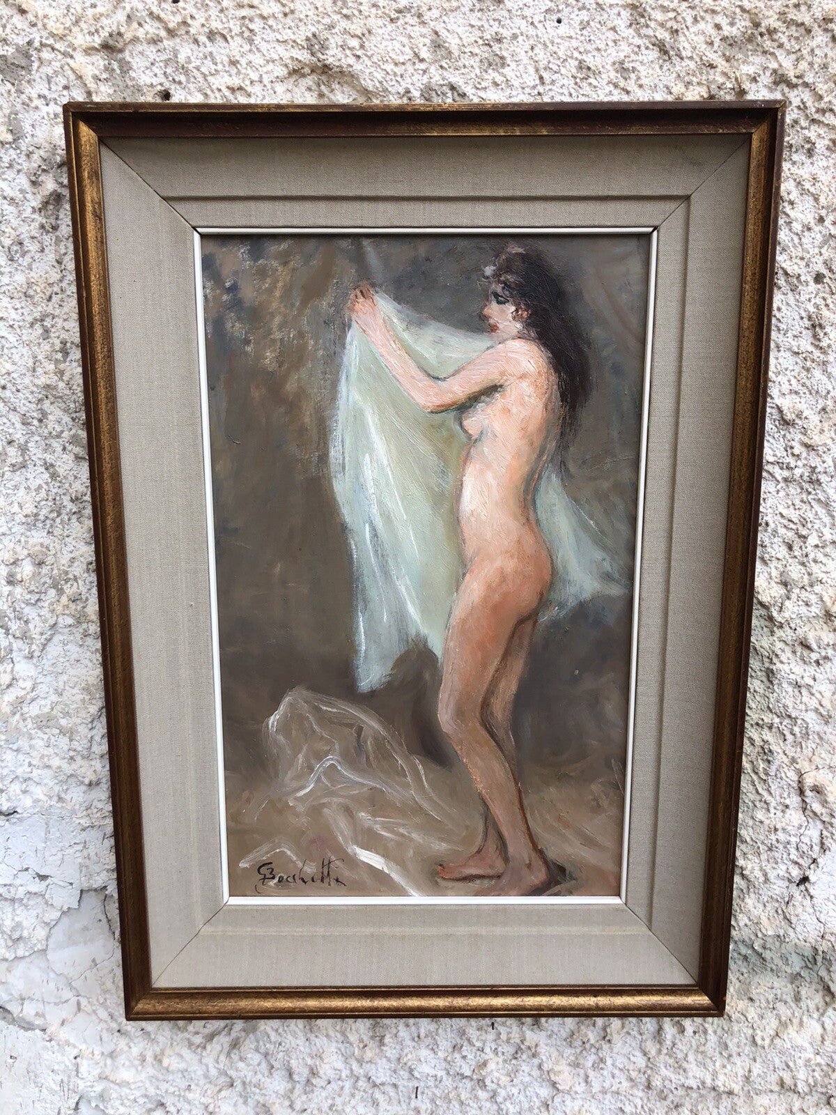 Quadro vintage -Nudo Artistico-dipinto a olio su tela