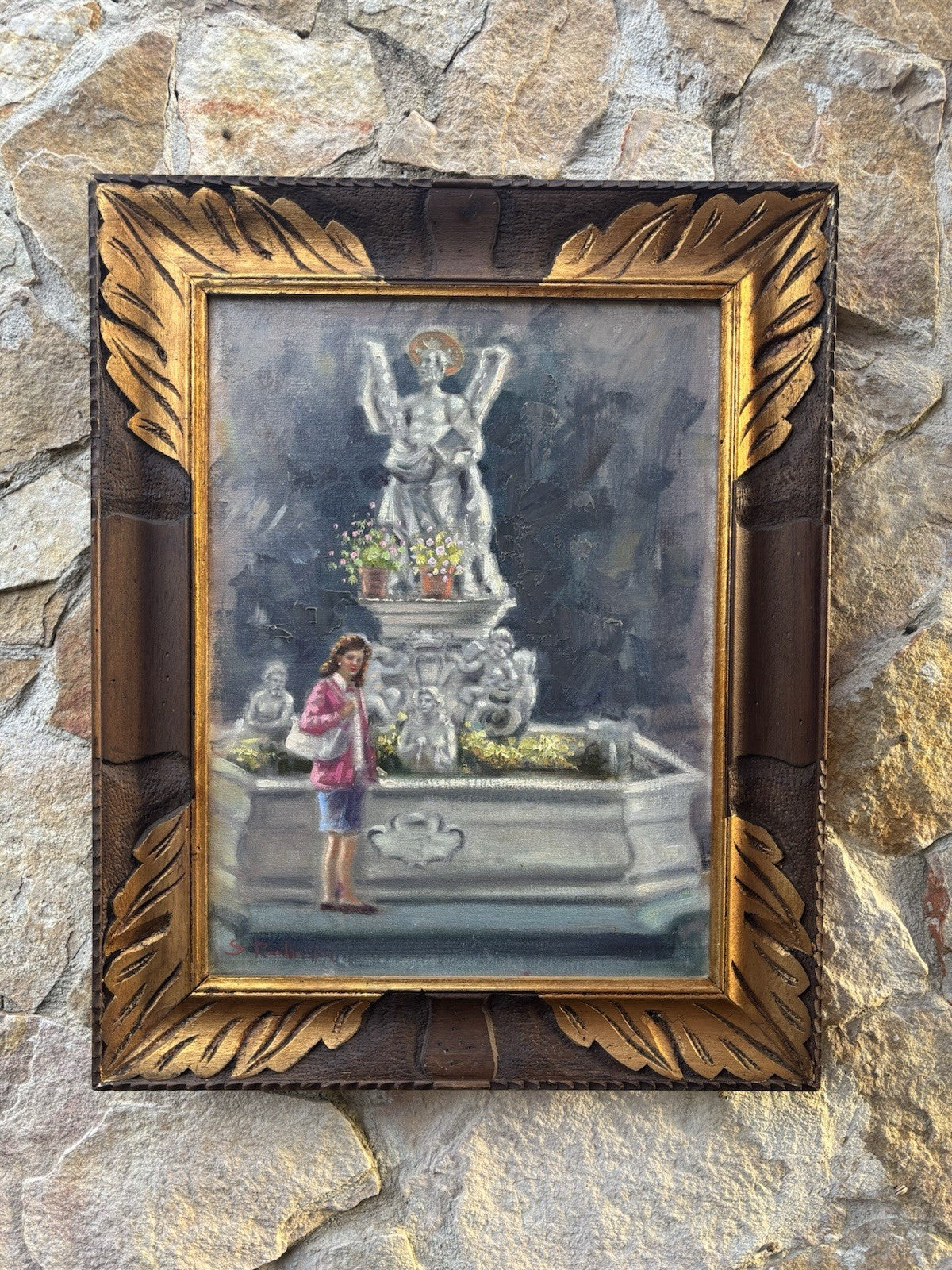 Quadro -Fontana- Salvatore Rodriquez dipinto a olio su tela