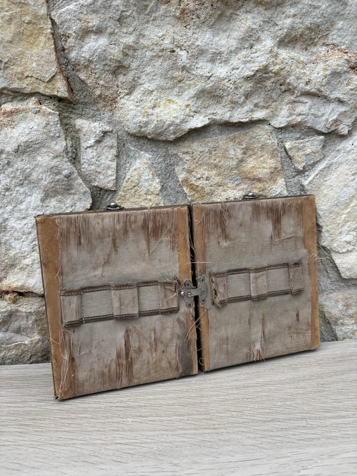 Specchio Trittico Da Barbiere Vintage In Legno Con Vetro Molato