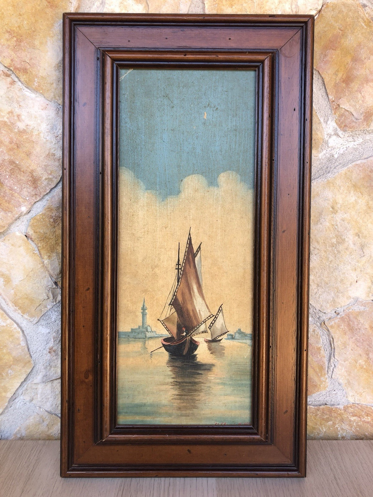 Quadro antico -Marina Di Venezia- dipinto a olio