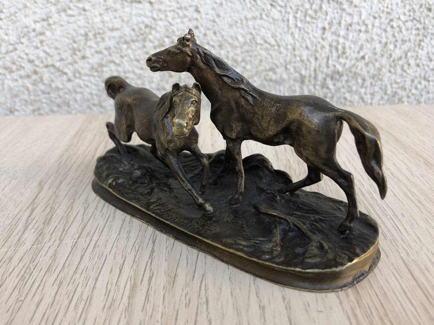 Scultura Vintage Francese -Cavalli- In Bronzo P.J.Méne