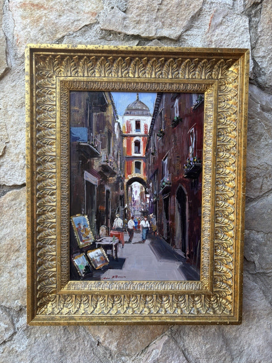 Quadro -Vicolo Di Napoli- Nino D’Amore- dipinto a olio