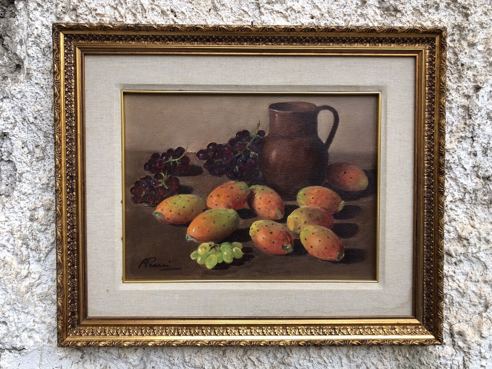 Quadro vintage -Natura Morta- dipinto a olio su tela