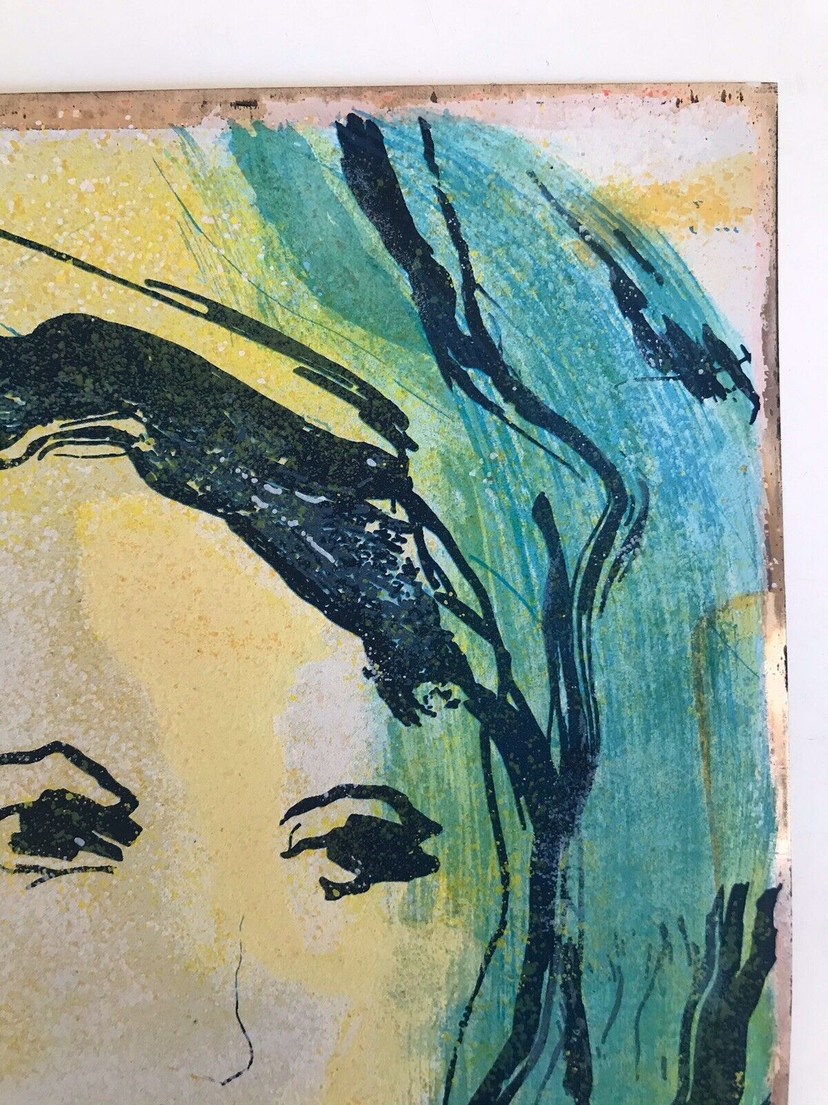 Quadro Ernesto Treccani serigrafia su lastra argento 800 vintage