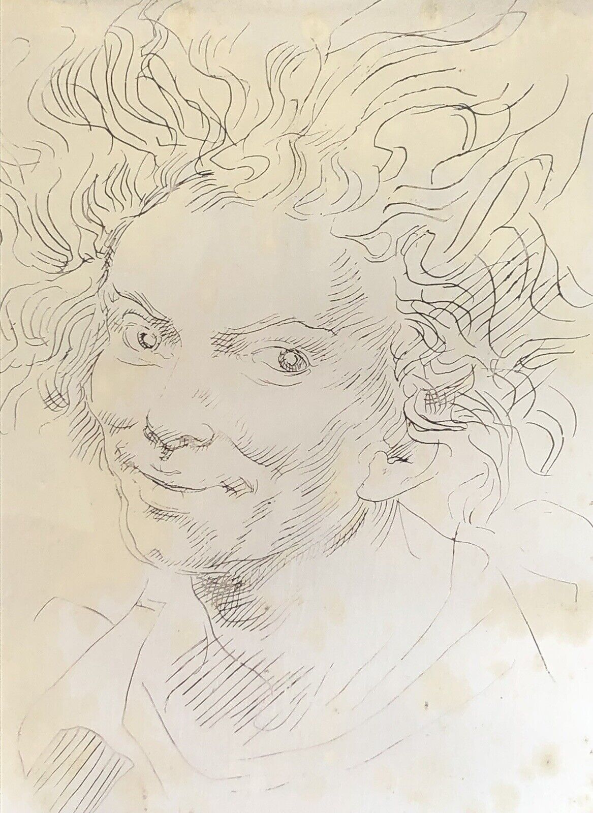 Quadro Vintage, Incisione Serigrafia Su Lastra In Argento 925 Pietro Annigoni