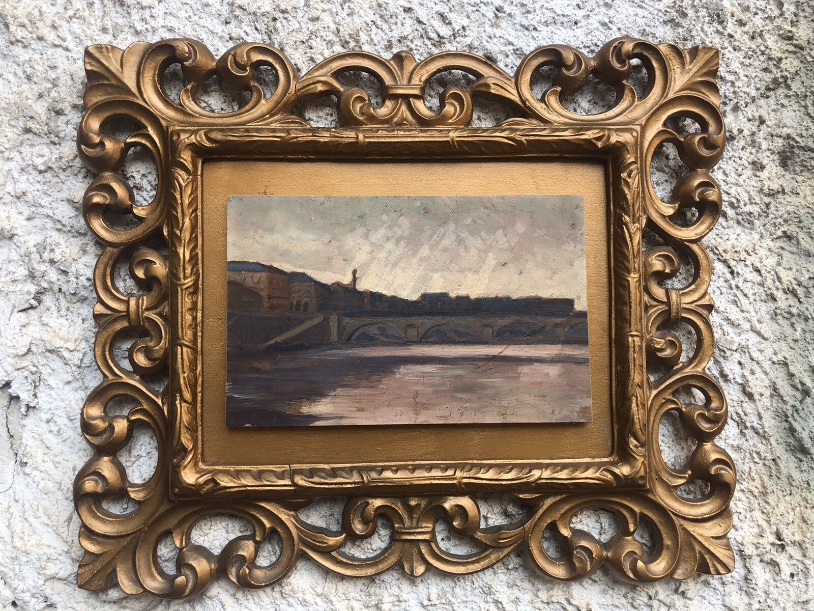 QUADRO VINTAGE DIPINTO A OLIO SU TAVOLA