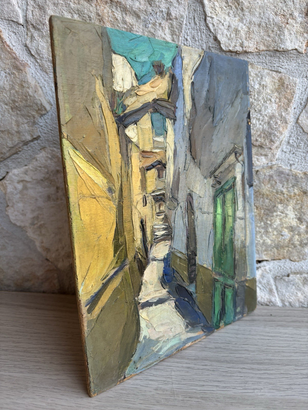 Quadro -Vicolo- Raffaele Barscigliè dipinto a olio su tavoletta