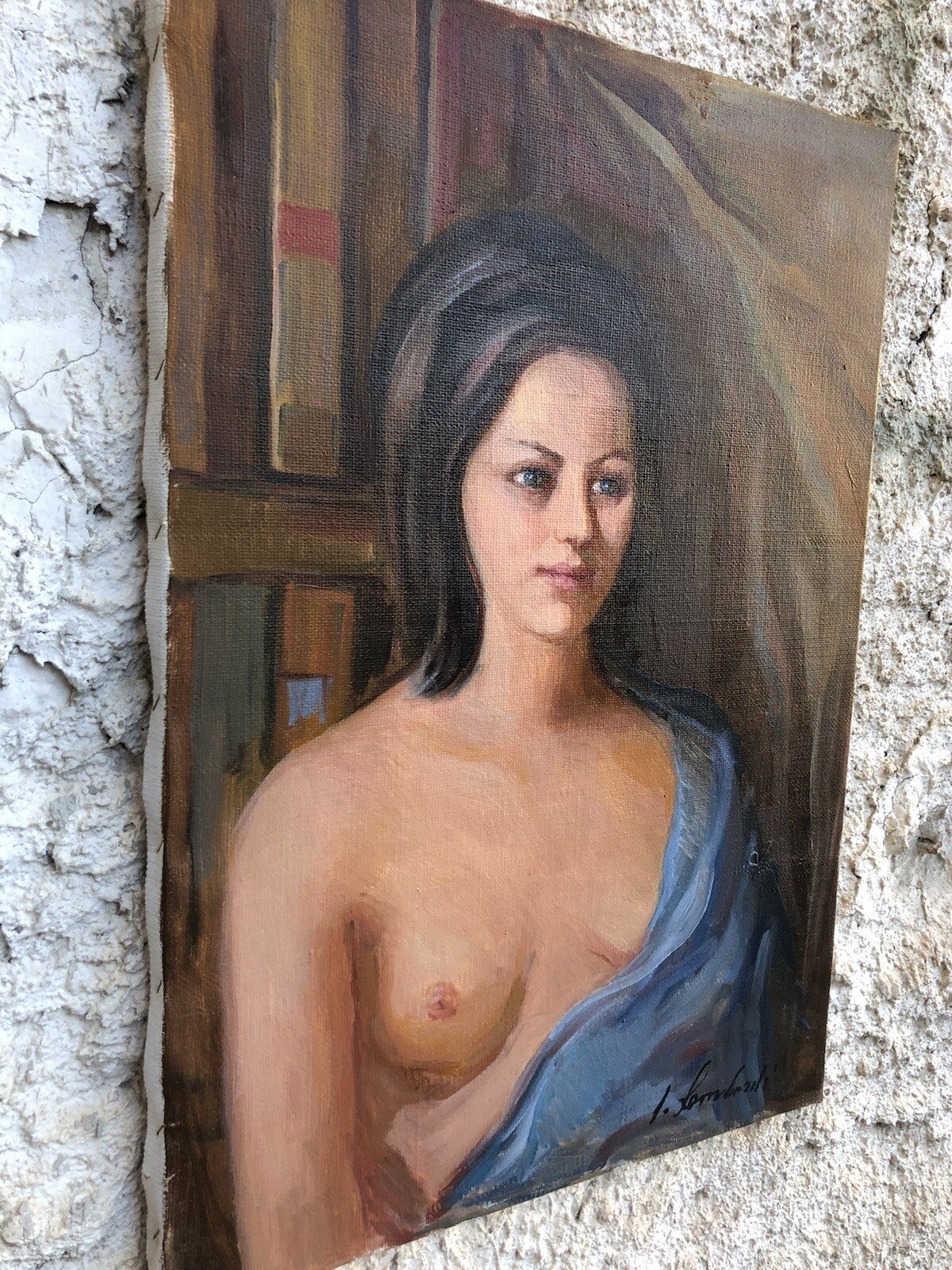 Quadro vintage -Nudo Donna- dipinto a olio su tela