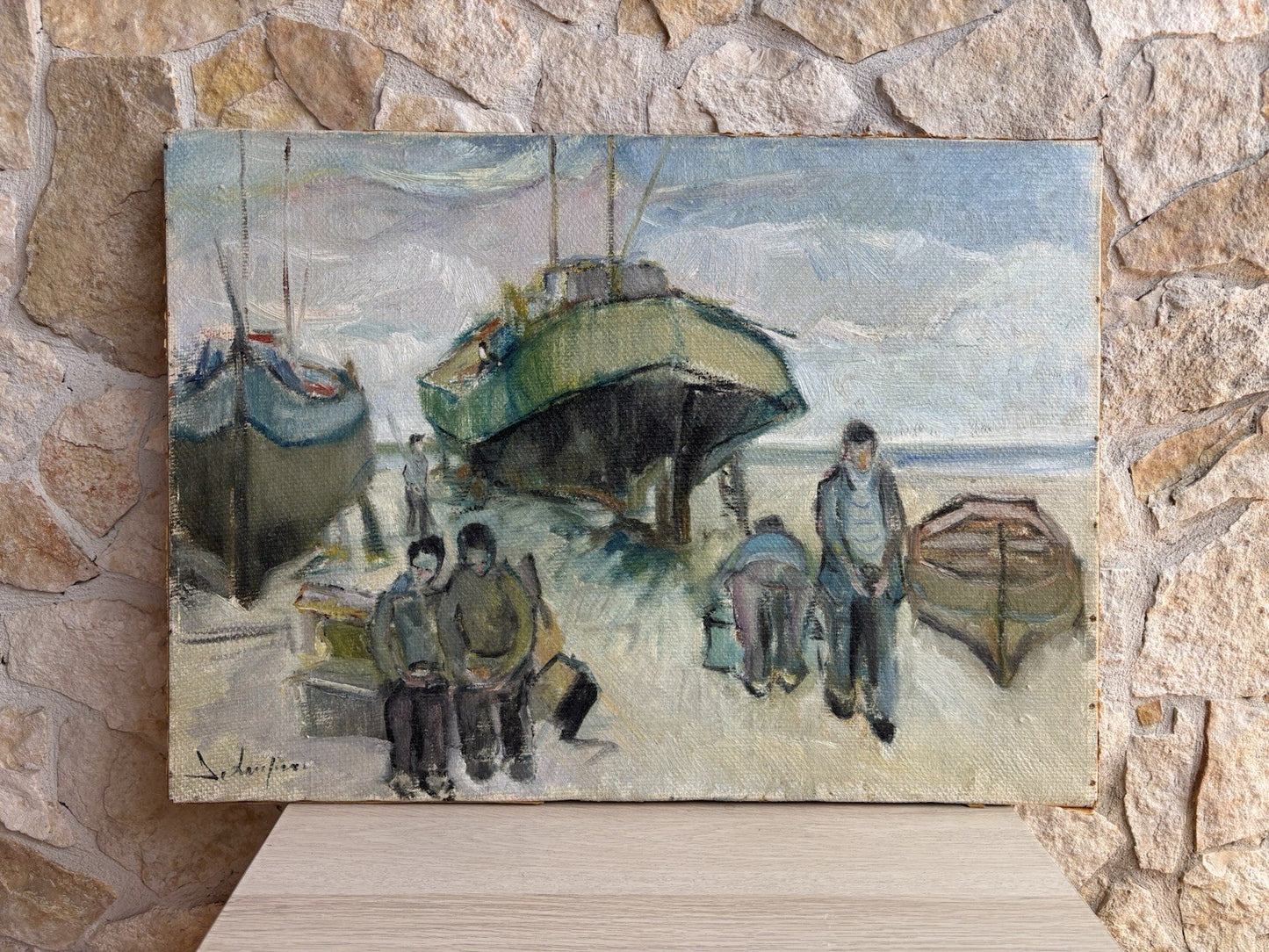 Quadro -Barche A Riposo- dipinto a olio su tela