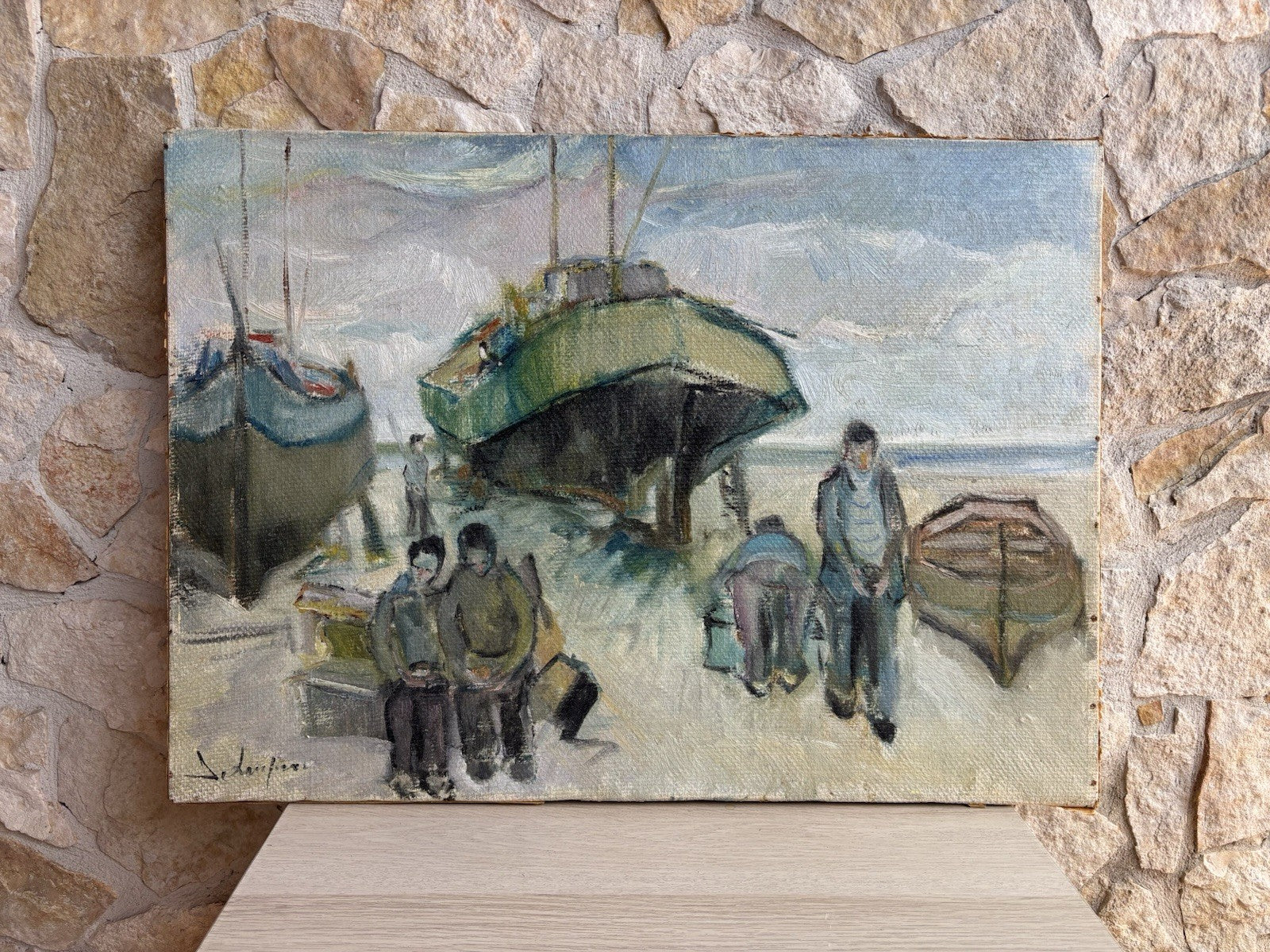 Quadro -Barche A Riposo- dipinto a olio su tela