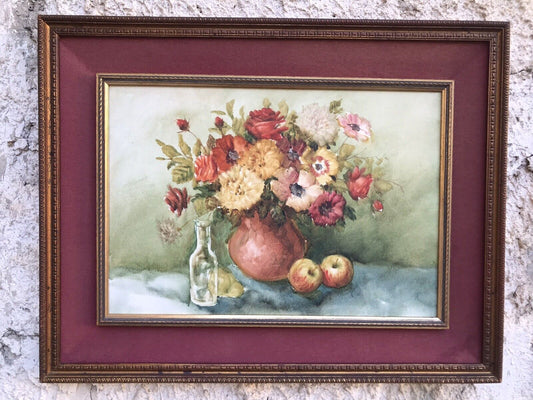 QUADRO VINTAGE - NATURA MORTA- DIPINTO A OLIO SU TELA