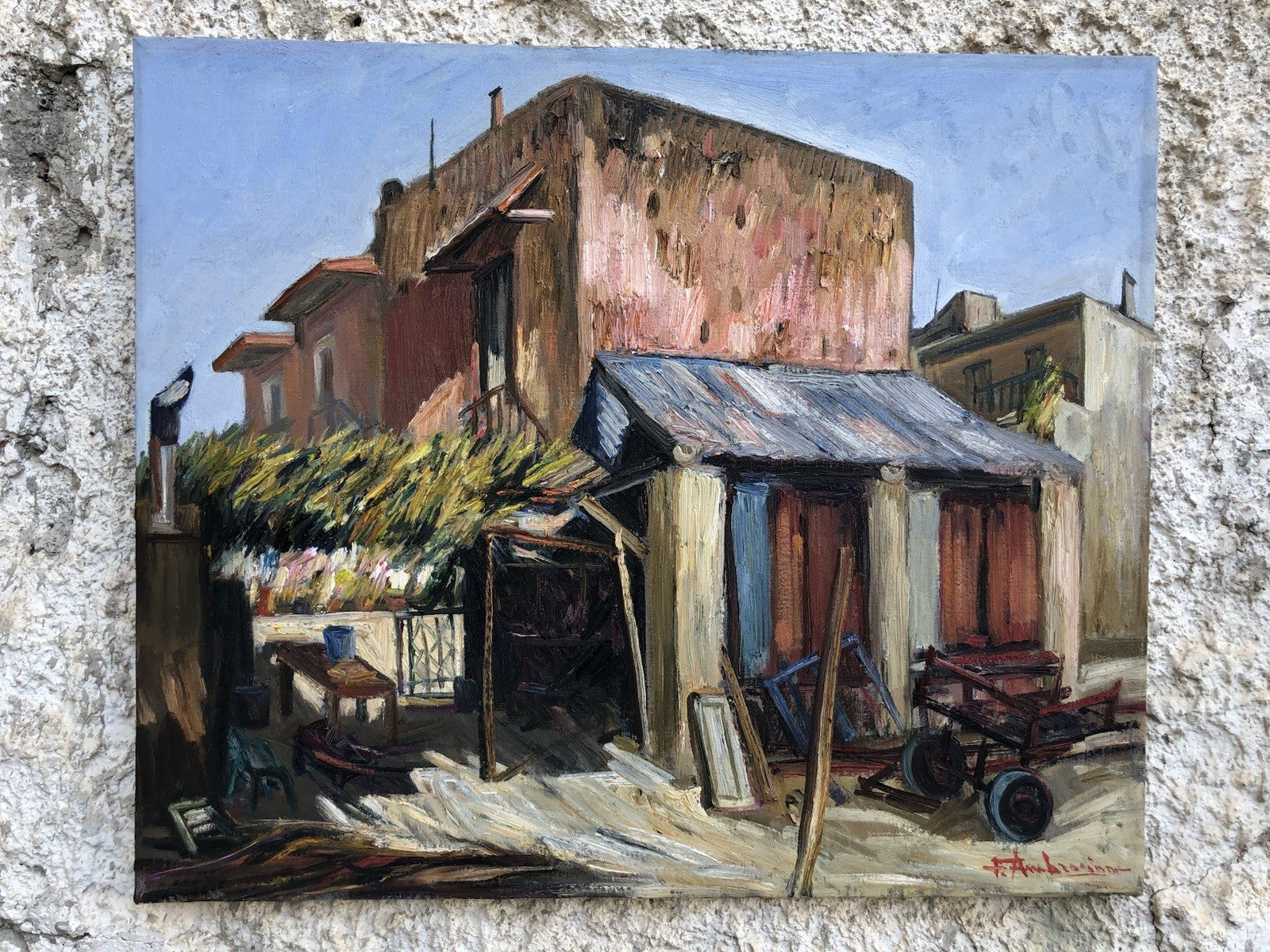 Quadro -Casolare- dipinto a olio su tela