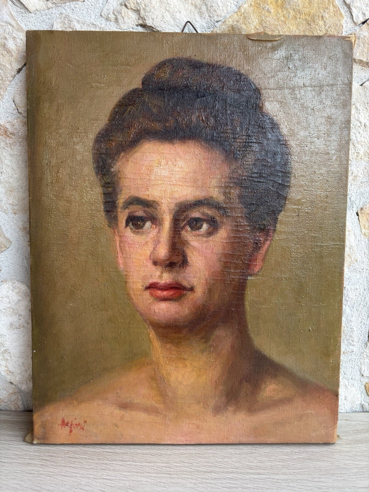Quadro antico -Figura Di Donna- dipinto a olio su tela