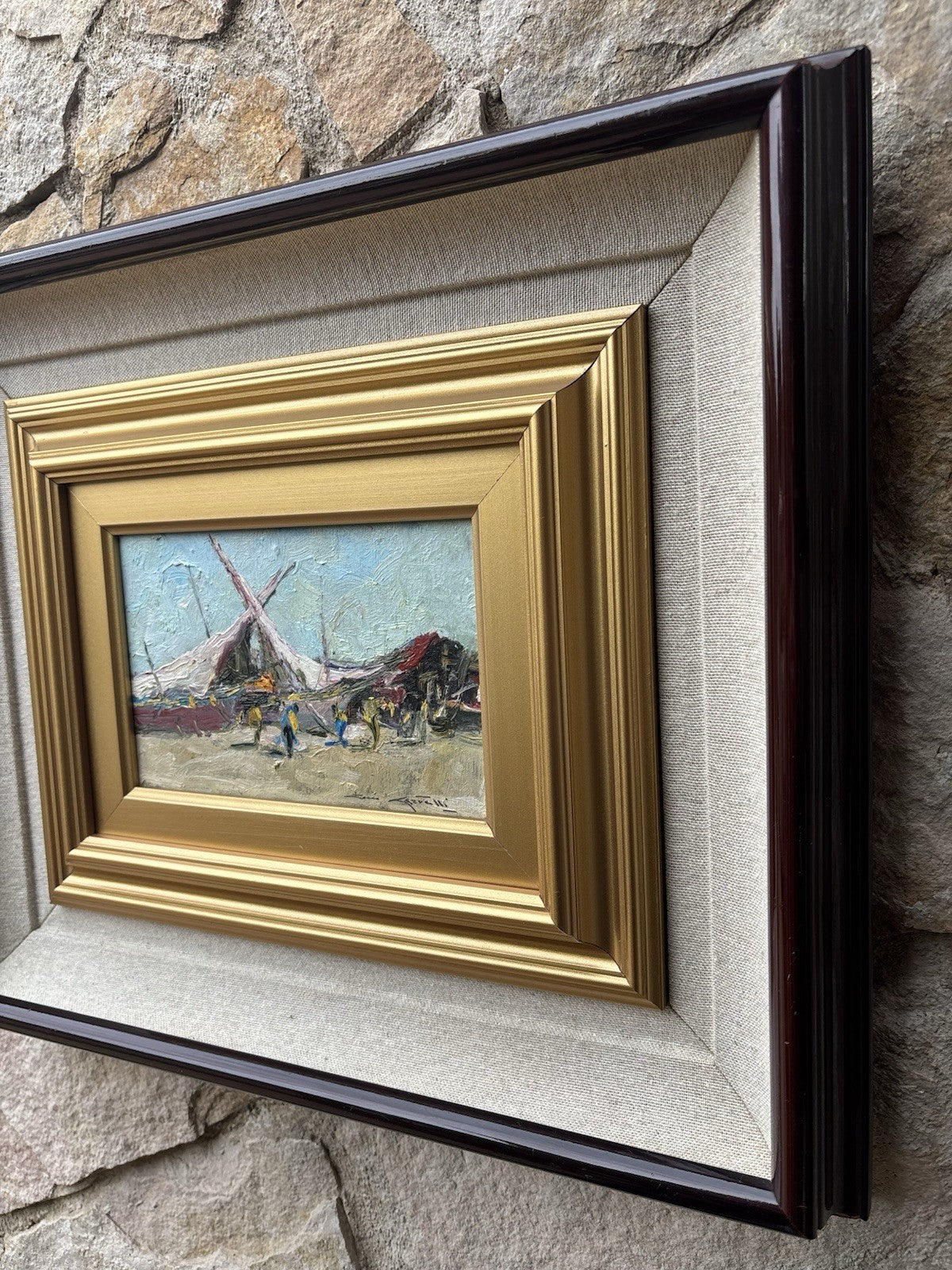 Quadro -Barche A Riposo- Rocco Carvelli- dipinto a olio