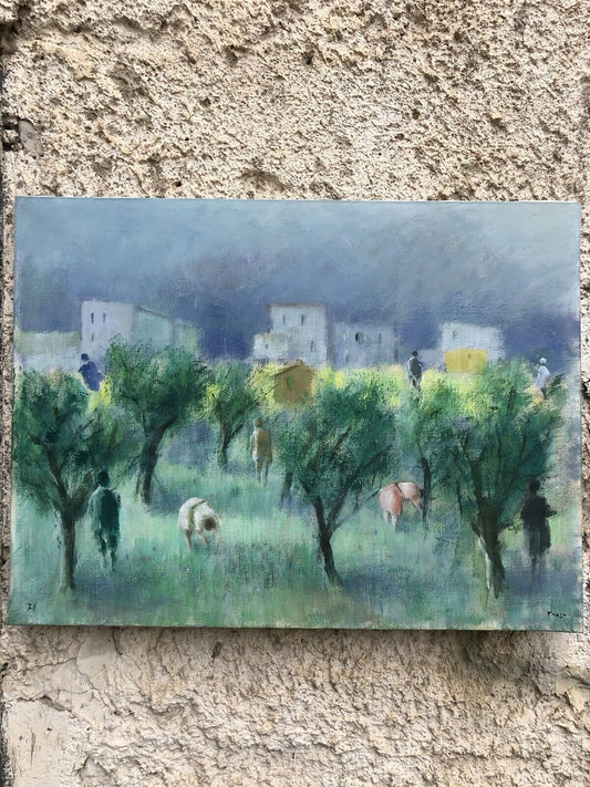Quadro vintage -Paesaggio- dipinto a olio su tela