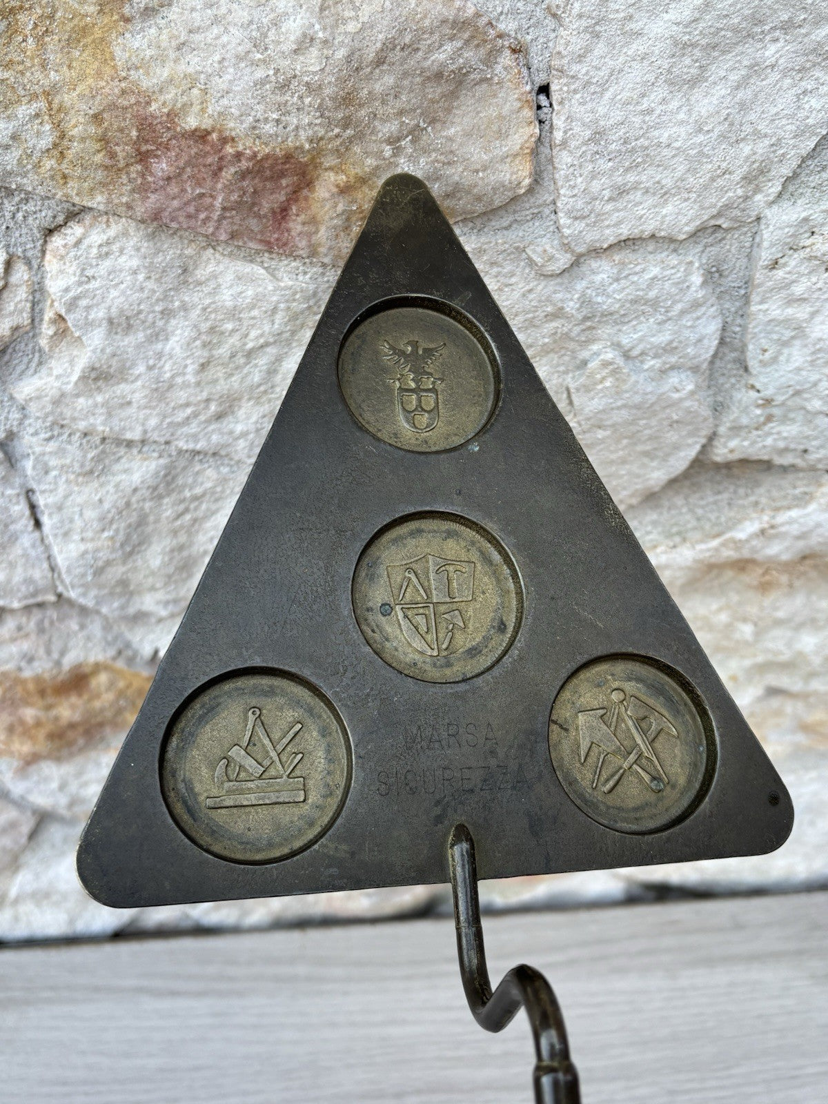 Cazzuola Massonica Vintage In Ottone E Legno