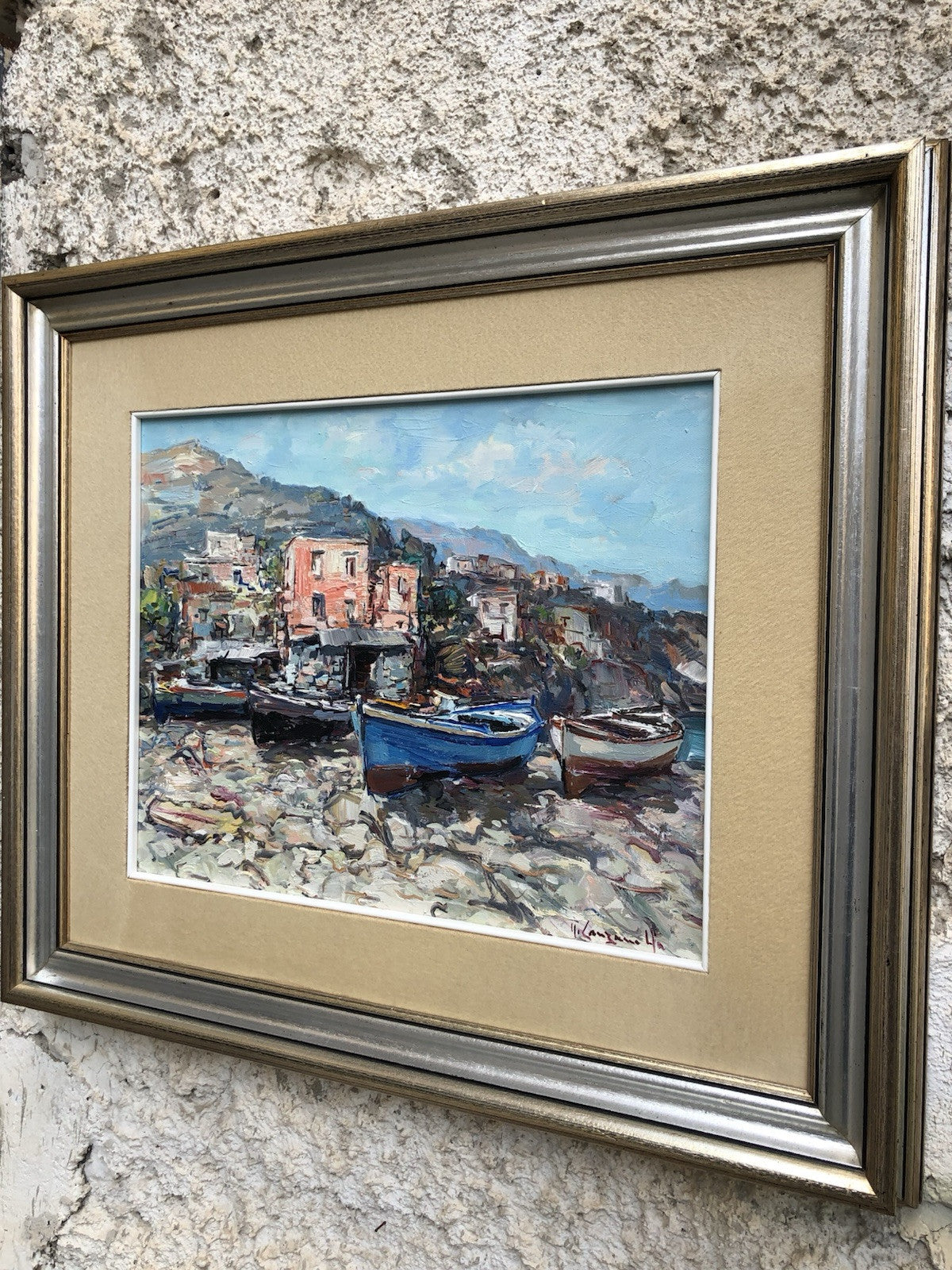 Quadro -Barche A Riposo- dipinto a olio su tela